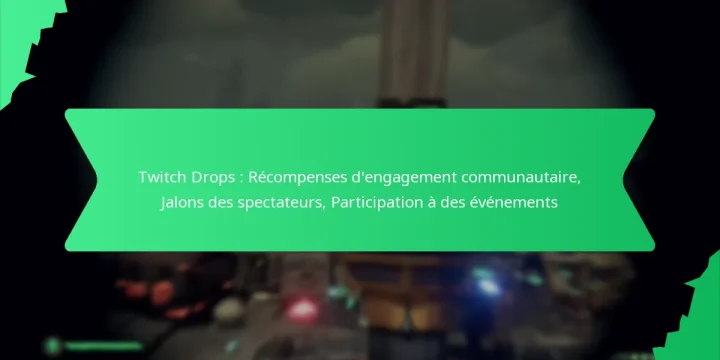 Twitch Drops : Récompenses d’engagement communautaire, Jalons des spectateurs, Participation à des événements