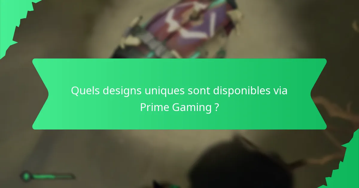 Quels styles artistiques sont représentés dans les offres de Prime Gaming ?